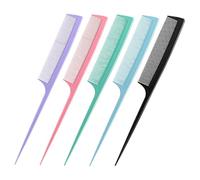 Beaupretty 5Pcs Thickened Tail Hair Styling Combs for Men Women Barber Combs with Fine Teeth for Smooth Hair Salon and Home Use Prevent Knotting Multi Color