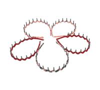 Beaupretty 5Pcs Wavy Leopard Head Hoop Unisex Toothed Hair Bands with Plastic Sharks Tooth Design for Hair Care and Makeup Application Random Colors Styles Random Color