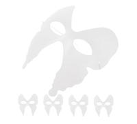 Beaupretty 5pcs White Half Face DIY Paper Masks for Mardi Gras and Carnival Festival Lightweight Comfortable Masquerade Eye Masks for Party Decoration and Halloween Craft