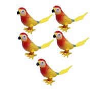 Beaupretty 5pcs Wind-up Clockwork Parrot for Bright Colorful Jumping Animal Playset Hold Educational for Preschoolers Enhances Coordination and Imagination
