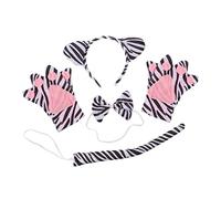Beaupretty 5pcs Zebra Costume Set with Ears Headband Tail Gloves Bow Tie for Cosplay Halloween Parties and Themed Events Durable Comfortable Accessories for Memorable Moments