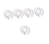 Beaupretty 5sets Independence Day Star Hair Hoop Us Flag Headbands Comfortable Hair Bands for Girls 6pcs*5