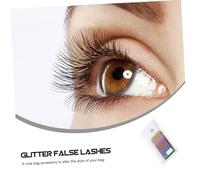 Beaupretty 6 Pairs Glitter Colored Fake Lashes for Eyelash Extensions Fiber Bright Shiny False Eyelashes with Skin for Cosplay Halloween Night Outs Costume Random Color