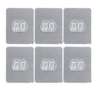 Beaupretty 6 Pcs Double Hooks Hanging Hook for Home Back-Adhesive Effect Smooth Surface Silver for Bathroom Storage