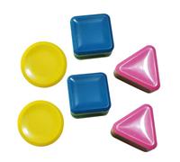 Beaupretty 6 pcs Geometric Rhythm Shaker for Plastic Percussion Instruments with Triangle Square Shapes Bright Colors for Music Learning and Kindergarten Teaching