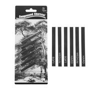 Beaupretty 6 Pieces Square Charcoal Sticks Set for Artists, Soft and Medium Hardness Compressed Black Coal Sketching Supplies for Drawing and Shading in Art and Craft