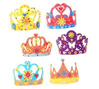Beaupretty 6 Sets DIY Birthday Crown Kit Non Woven Headwear for Parties Crown Materials for Crafting and Decoration for Creating Memorable Moments