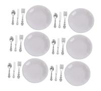 Beaupretty 6 Sets Mini Tableware Kit of Dollhouse Forks Spoons for Miniature Dining Table Decor for Dollhouse Lovers