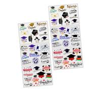 Beaupretty 6 Sheets Graduation Season Tattoo Stickers Fresh for Graduation Theme Party for Party Stickers