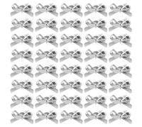 Beaupretty 60pcs Bow Hairpin Silver Mini Bowknot Clips for Women Small Butterfly Hair Clips for Fine Hair Side Bangs Dance Wedding Party