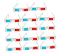 Beaupretty 60pcs Paper Glasses for Movies Anaglyph Red Blue Lens Disposable Viewing Glasses for Films Games and Magazines with White Cardboard Frame