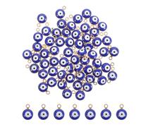 Beaupretty 60pcs Small Evil Eye Pendant Charms for Jewelry Making, Alloy and Glass Material, Lightweight Design Suitable for Necklaces and Bag Decorations, for Everyday Use and Crafting