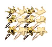 Beaupretty 6Pairs Gradient Sparkly Star Heart Shaped Hairpins for Cute No Slip Girl Hair Accessories Stylish Glitter Clips for Hair Styling for Little