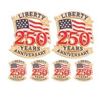 Beaupretty 6pcs 250th Anniversary Usa Lapel Pins Brooches Patriotic American Flag Pins Veterans Day 4th of July Party Accessories Men Women