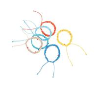 Beaupretty 6pcs Adjustable Handmade Knitted String Bracelets Lightweight Boho Braided Waxed Cord Jewelry with Vintage Beads for Men Women for Summer Beach Daily Wear