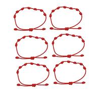 Beaupretty 6pcs Adjustable Red Rope Wristband Braided for Travel Commemoration Business Celebrations and Elegant Handmade Design with Comfortable Wear