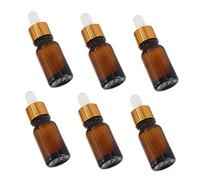Beaupretty 6pcs Amber Bottles with Dropper for Essential Oils Perfume Aromatherapy DIY Blends Travel Friendly Refillable Empty Bottles for Serum and Liquid Storage