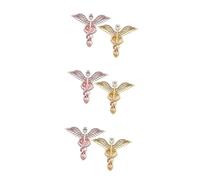 Beaupretty 6pcs Angel Shape Brooch Pin Creative Mother's Day Rhinestone Wing Design for Women for Coats Sweaters Scarves Gold Rose Gold