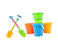 Beaupretty 6pcs Beach Sand Set Plastic Buckets Spades for Early Education for Promotes Creativity Imagination Random Color Assortment Random Color