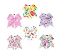 Beaupretty 6pcs Bow Hair Ties Easter Theme Hair Ropes Ponytail Holders Mixed Style for Spring Festival Style