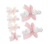 Beaupretty 6pcs Bowknot Hair Clips for Women Elegant Ribbon Duckbill Barrettes Cute Hair Accessories for Weddings Parties and Everyday Wear