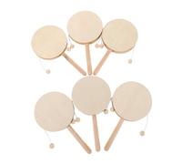 Beaupretty 6pcs Boys and Girls Drum Unfinished Diy Wooden Rattle-drums for Creative Painting Family Activities Learning Coordination