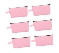 Beaupretty 6pcs Canvas Cosmetic Bags with Zipper Multi Purpose Travel Toiletry Organizer Pouches for Makeup Artists Students Professionals Blank DIY Craft Makeup Pouch with Spacious Interior