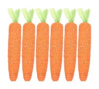 Beaupretty 6Pcs Carrot Shaped Rope Cat Toys for Tooth Grinding and Bite Resistant Play, Suitable for Small Pets and Can Be Put in The Cage