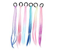 Beaupretty 6pcs Colorful Braids Hair Extension Ponytail Holders Braid Hair Rope Set for Girls Gradient Blue Purple Pink Yellow Accessories