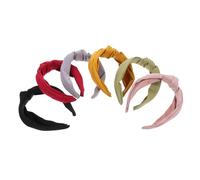 Beaupretty 6pcs Comfortable Knot Headbands for Women and Lightweight Cloth Hairbands in Yellow Black Pink Gray Green Simple Style Hair Tying Accessories for Everyday Wear and Photo Shoots