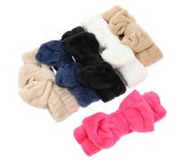 Beaupretty 6Pcs Coral Fleece Makeup Headbands for Face Washing Soft Elastic Spa Hairbands with Bow for Teens and Women for Skincare and Beauty Routines