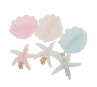 Beaupretty 6pcs Cute Hair Clips Set Charming Seashell Sea Star Hair Accessories for Girls for Parties and Weddings Adorable Mermaid Ocean-themed Clips