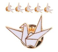 Beaupretty 6pcs Cute Origami Crane Brooches Novelty Pin Metal Brooches for Women Shirt Scarf Lapel Pins Fashion Ideas