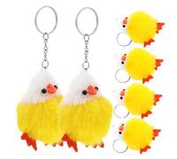 Beaupretty 6pcs Cute Plush Chicken Keychain Mini Fluffy Chick Bag Charms for Easter Parties Bags Soft Stuffed Animal Keyrings for Decorations