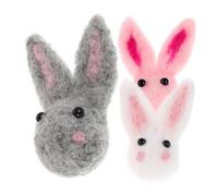 Beaupretty 6pcs Cute Wool Felt Bunny Ornaments Soft Rabbit Figures for Easter Decor Versatile Accessories for Clothes Bags for Various Occasions Comfortable Felt Material