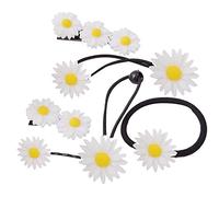 Beaupretty 6PCS Daisy Elastic Hair Ties Hair Clip Elastic Ponytail Holders Daisy Accessories for Women Girls