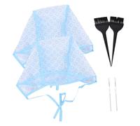 Beaupretty 6PCS Disposable Hair Highlighting Cap Set with Coloring Brush and Hook Needle Professional Hair Dyeing Tools for Salon and Home Use Comfortable Fit Pe Material for Beginners