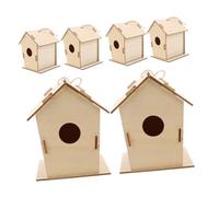 Beaupretty 6pcs DIY Wooden Bird House Kit for Unpainted Graffiti Birdhouses for Outdoor Hanging Interactive Crafting Experience to Inspire Creativity and Nature Appreciation