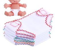 Beaupretty 6pcs Doll Cloth Diapers Soft Washable Nappies for Little Dolls Pink Purple Red Green
