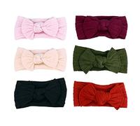 Beaupretty 6Pcs Elastic Headbands with Bow Comfortable Nylon Hair Bands for Newborns Hair Accessories for Photoshoots and Costumes