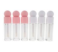 Beaupretty 6pcs Empty Lip Gloss Tubes Refillable Plastic Lipstick Containers for Diy Makeup Lip Gloss Making Wand Holder