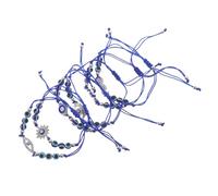 Beaupretty 6pcs Evil Eye Bead String Bracelets Adjustable Wristbands for Women Handmade Craft Spacer Beads Jewelry for Protection Luck Daily Wear Celebrations