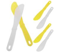 Beaupretty 6pcs Facial Mask Stick Plastic Mixing Spatula for Face Mask Application Large White and Yellow Beauty Spa Skincare Use