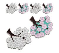 Beaupretty 6pcs Flower Enamel Pins Alloy Floral Aesthetic Pins Cute Cherry Blossoms Brooches Lapel Badges for Clothing Backpacks Decoration