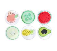 Beaupretty 6Pcs Fruit Shaped Ice Eye Patches for Cold Therapy Reusable Gel Eye Masks Summer Eye Cooling Packs for Eye Fatigue Relief Cucumber Avocado Design
