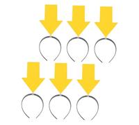 Beaupretty 6pcs Funny Arrow Headbands for Adults and Unique Yellow Arrow Design Party Headwear for Halloween Carnival Themed Parties Photo Props to Boost Festive Atmosphere