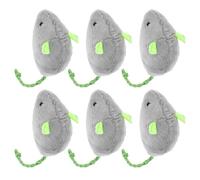 Beaupretty 6pcs Grey Plush Mouse Cat Chew for Cats Kittens Interactive Boredom Relief for Indoor Play and Hunting Simulation