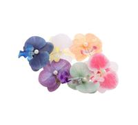 Beaupretty 6pcs Hair Clips with Hawaiian Flower Accessories for Beach Weddings Bohemian Style Hairpins Multicolor Phalaenopsis Design