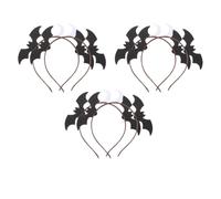 Beaupretty 6pcs Halloween Bat Headband for Women with Glitter Bat Ears and Moon Detailing, Felt Material, Wrapped Headband Frame, Secure Fit, for Photo Shoots and Carnival Parties