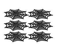 Beaupretty 6pcs Halloween Spiderweb Felt Coasters for Drinking Glasses, Insulated and Non-slip Cup Mats, Creative Black Design Suitable for Home and Office Decoration